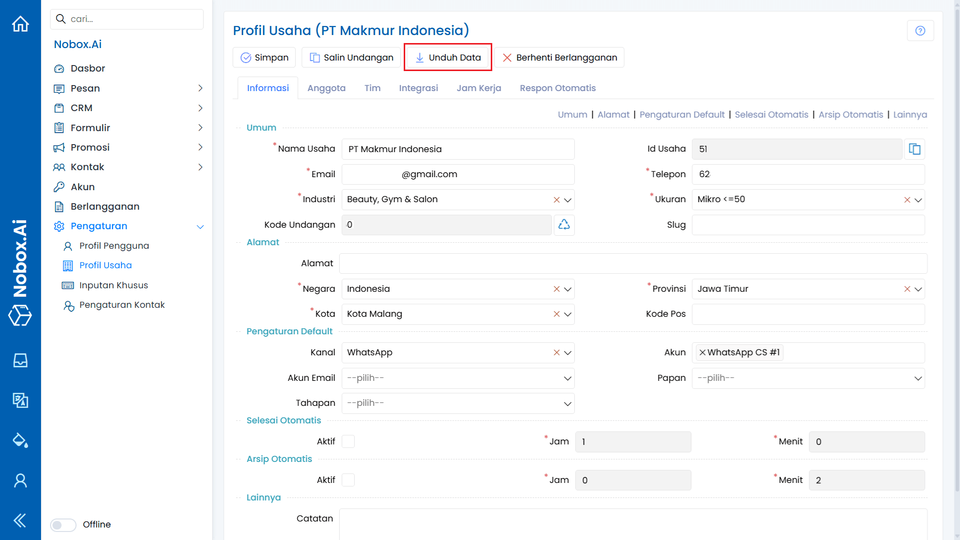 Download Data Interface