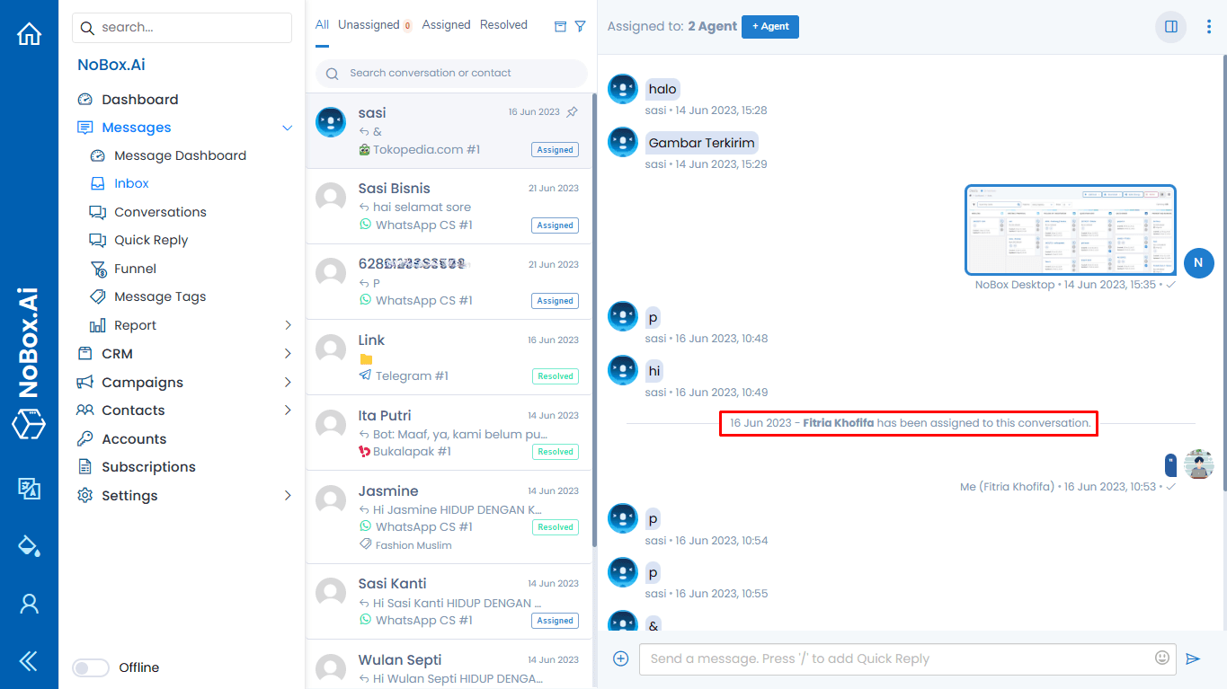 Assigned Conversations