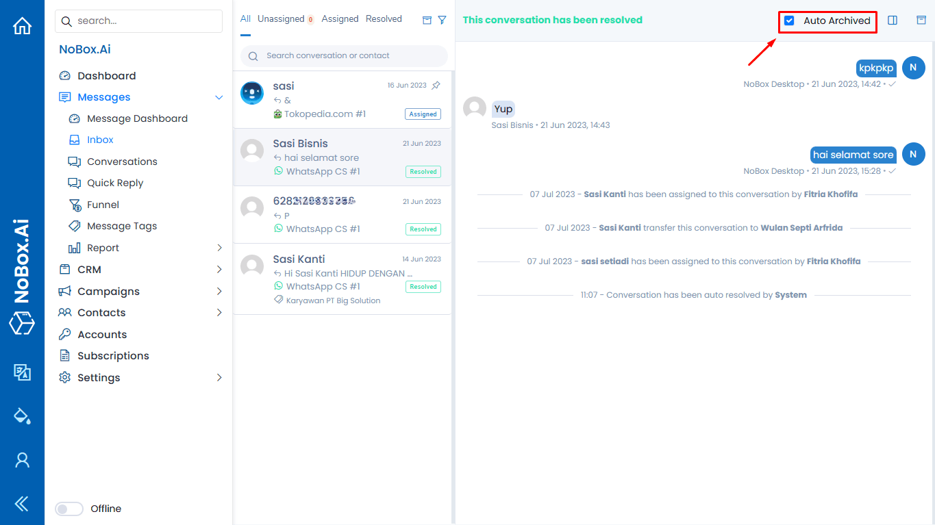 Auto Archive Settings