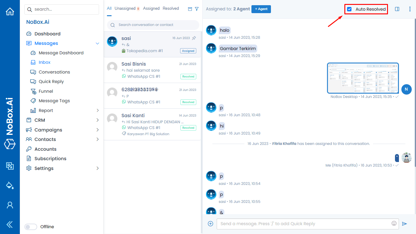 Auto Resolved Settings