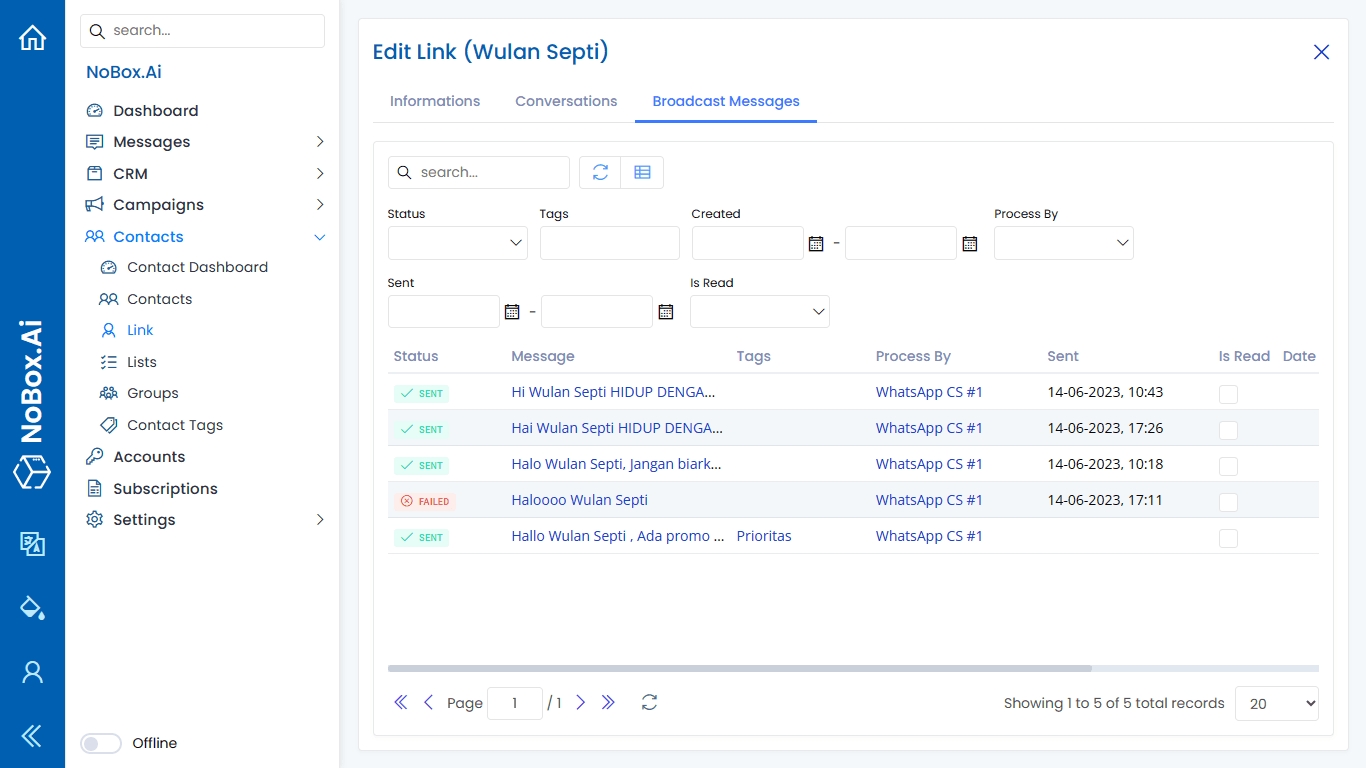 NoBox Dashboard View