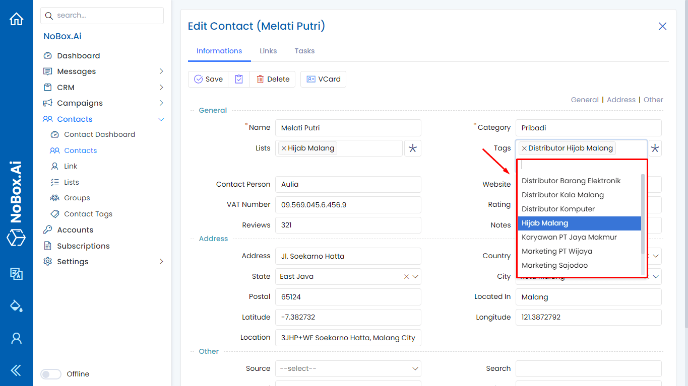 NoBox Dashboard View