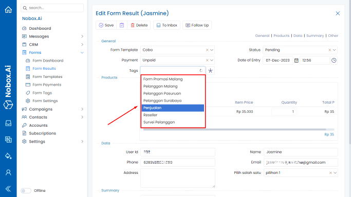 NoBox Dashboard View