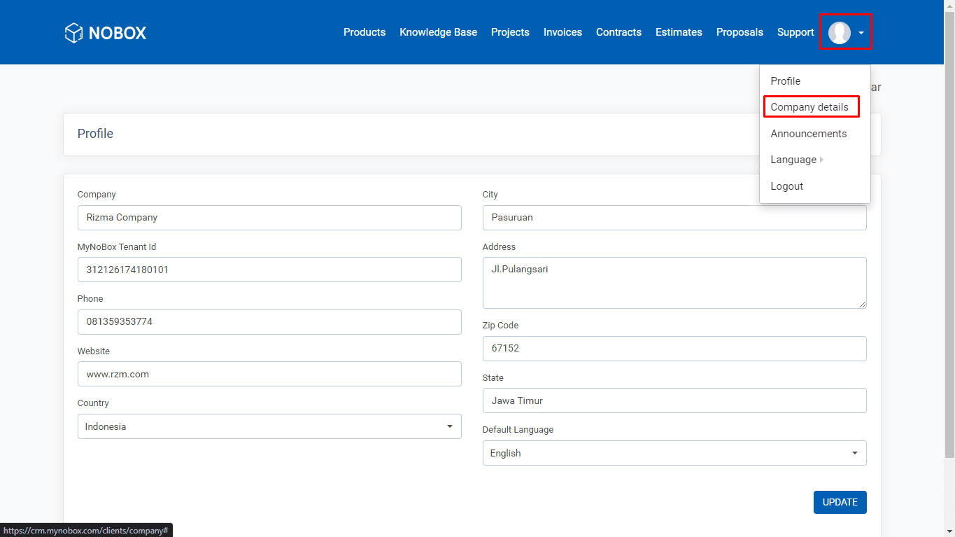 NoBox Dashboard View