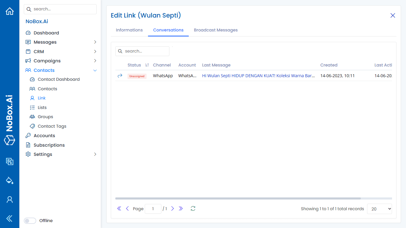 NoBox Dashboard View
