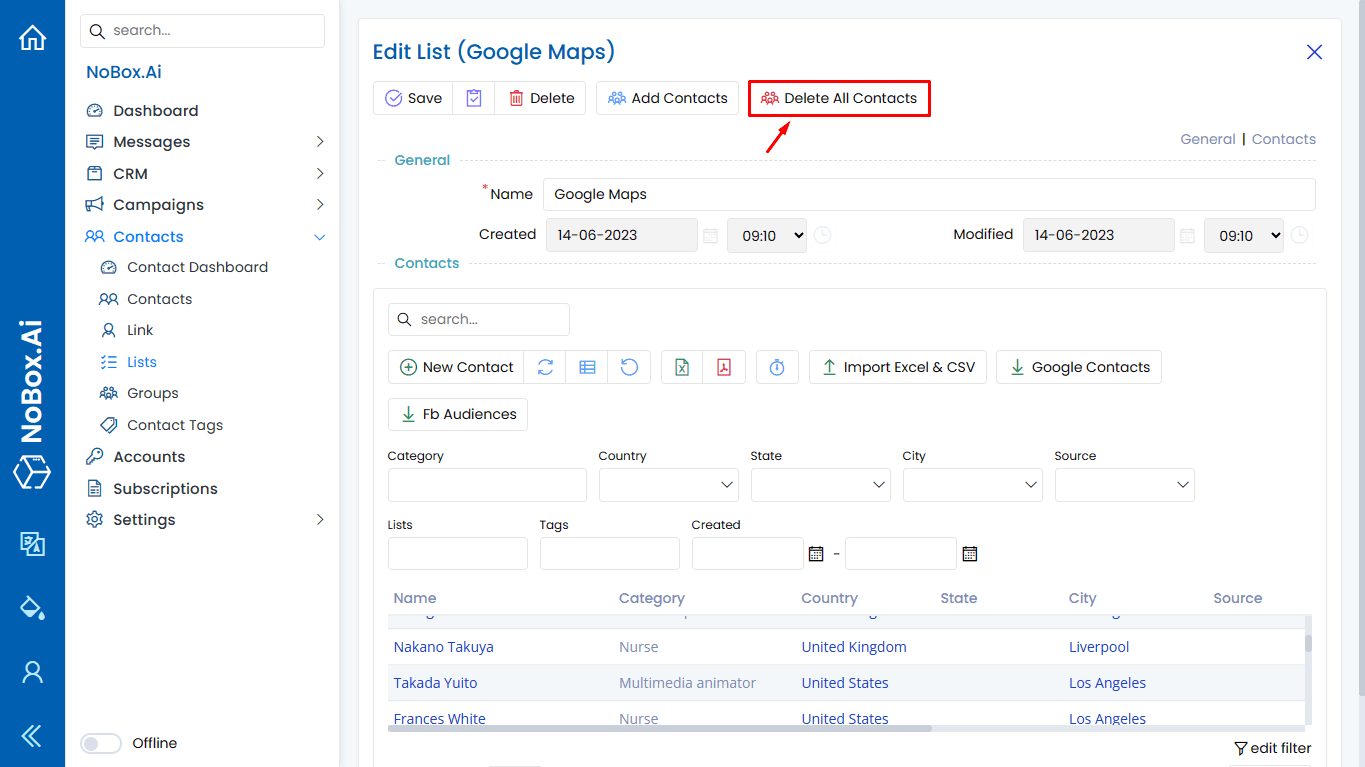 NoBox Dashboard View