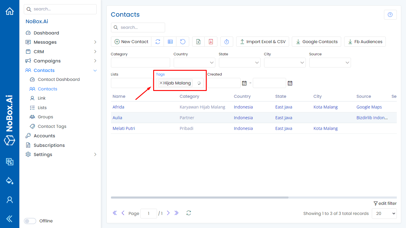 NoBox Dashboard View