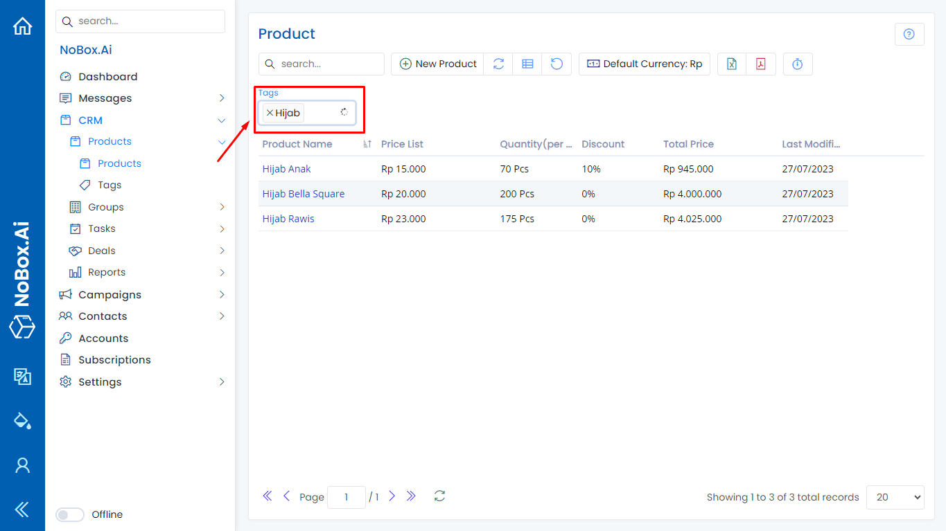 NoBox Dashboard View