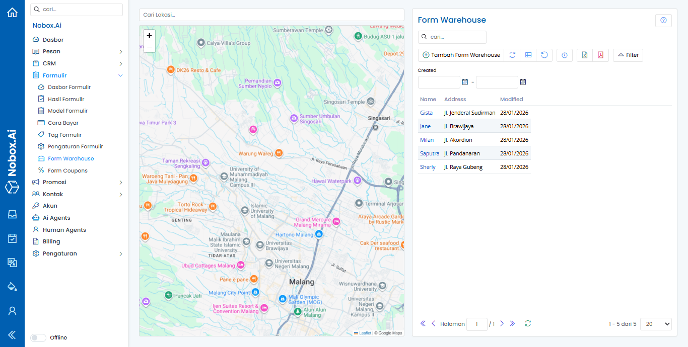 NoBox Dashboard View