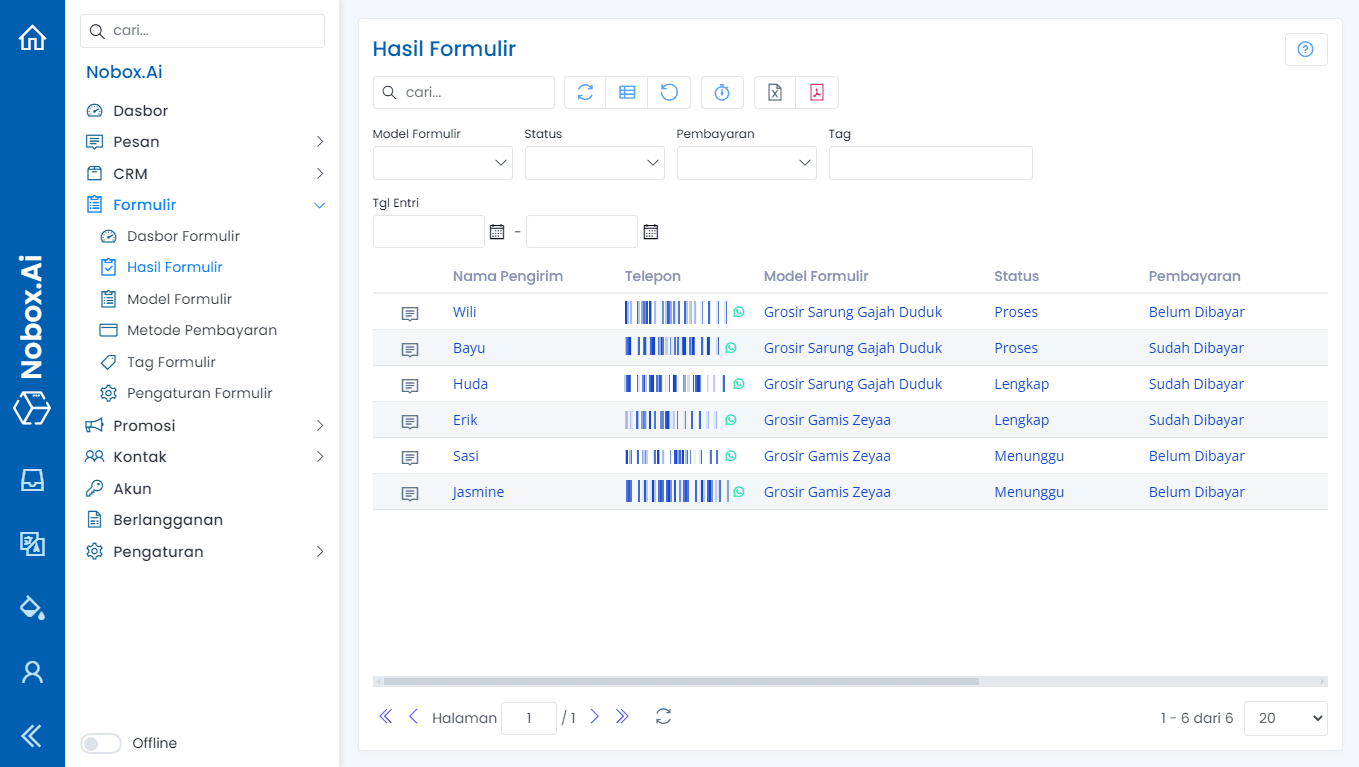 Form Results Interface