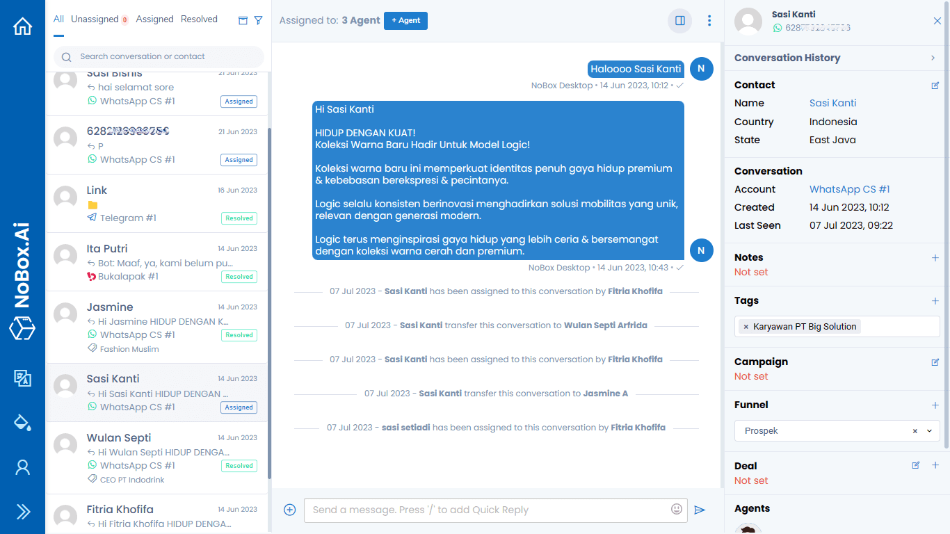 NoBox Inbox Interface