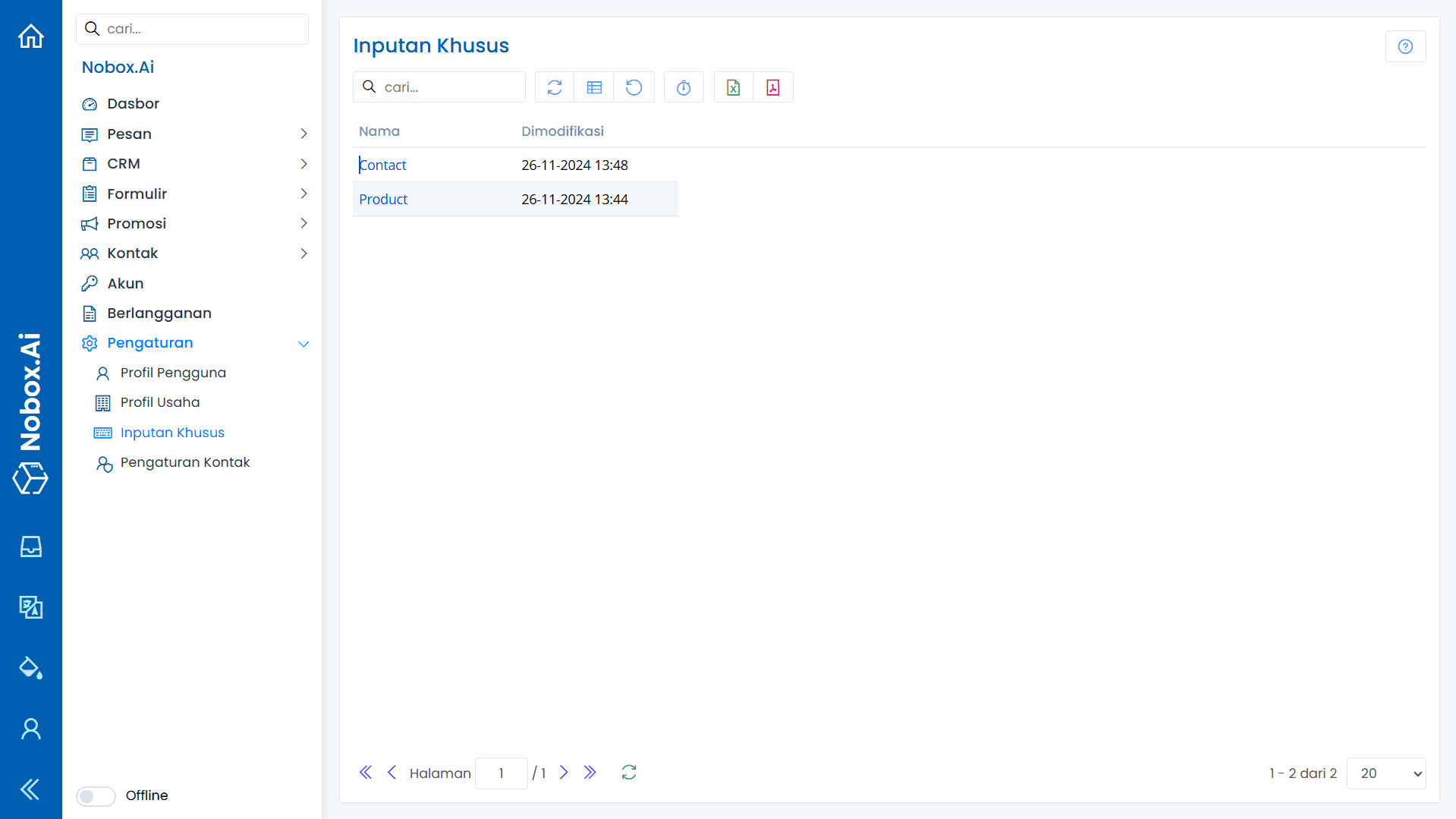 NoBox Dashboard View