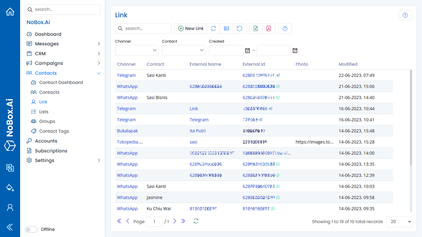 NoBox Dashboard View