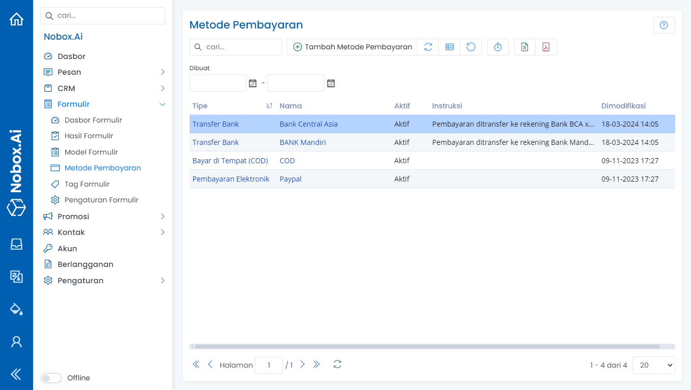 NoBox Broadcast Messages View