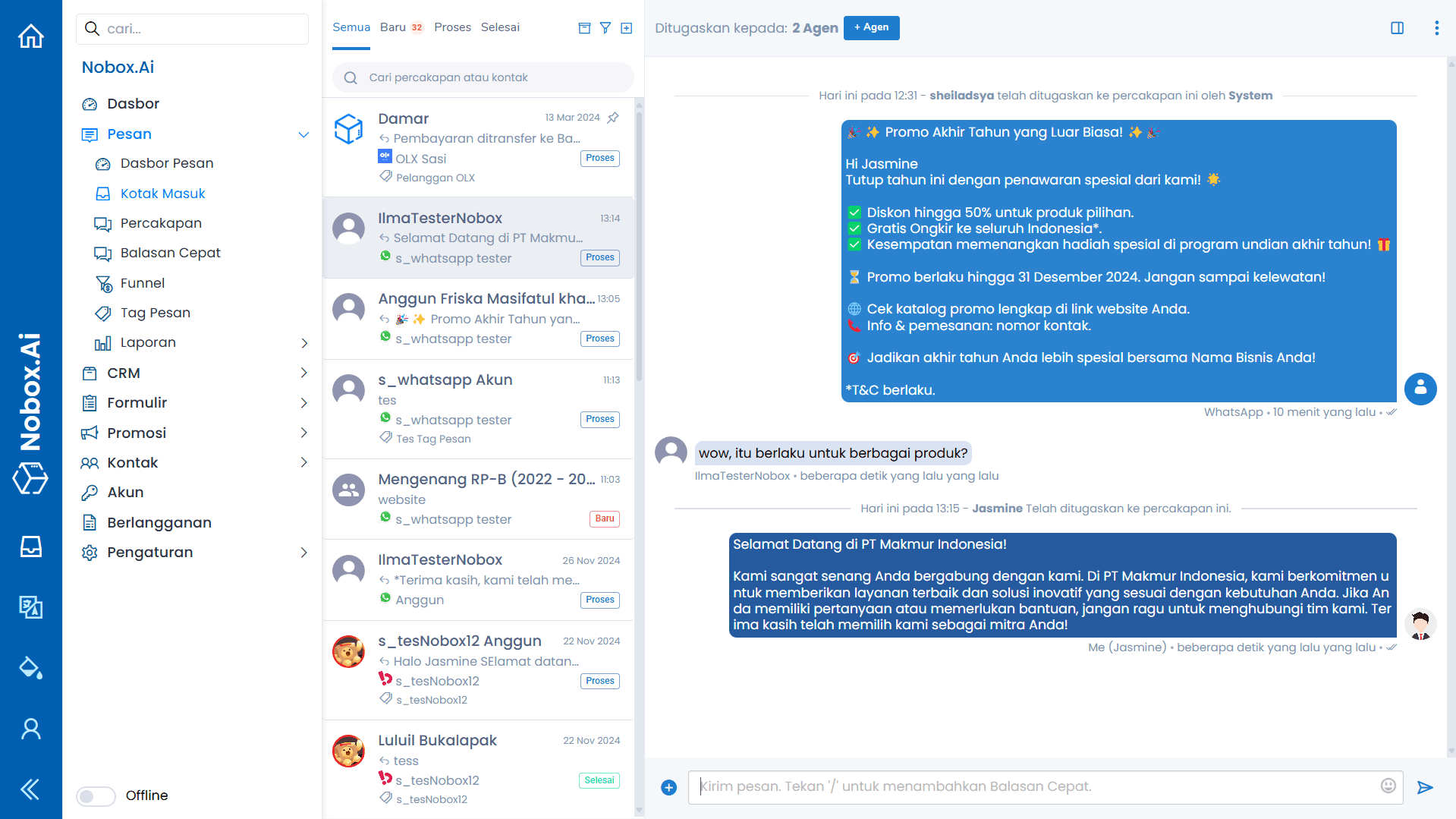 NoBox Monitoring Kotak Masuk View