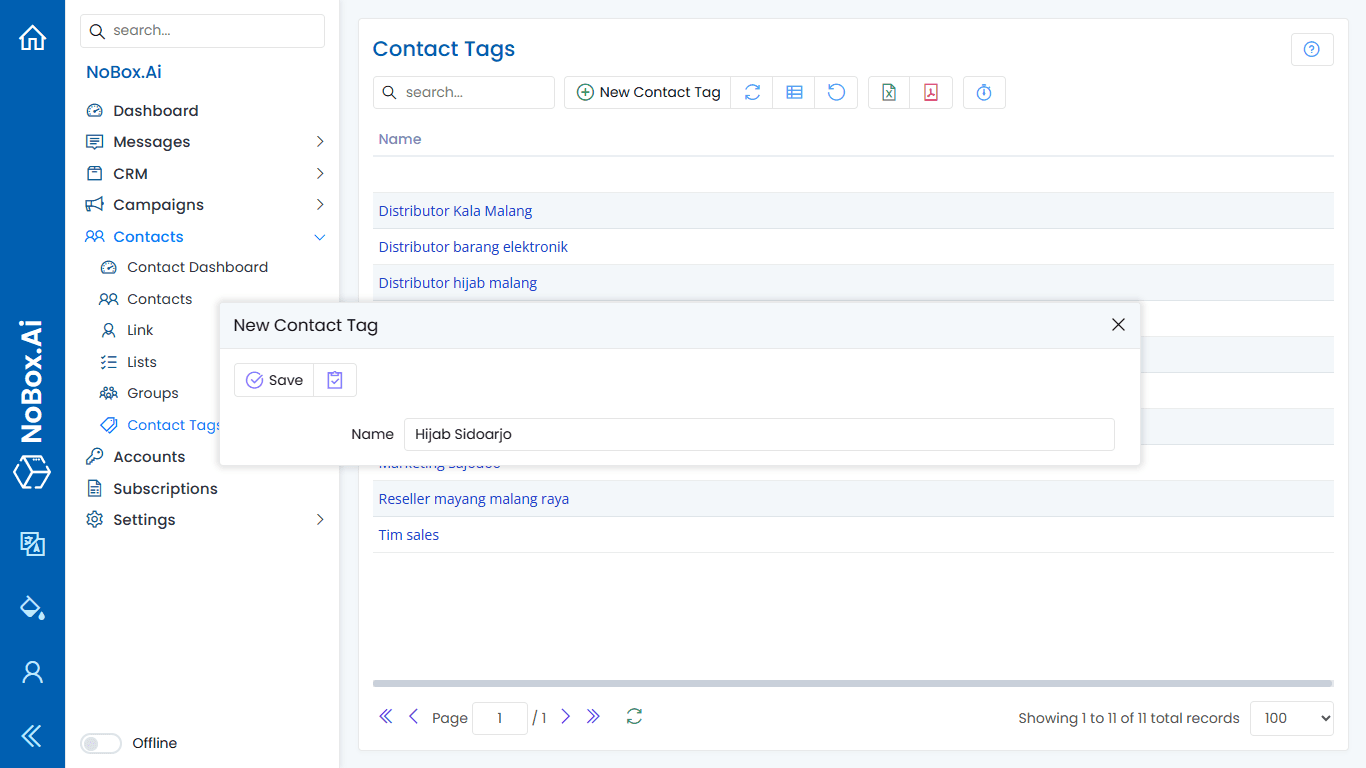 NoBox Dashboard View