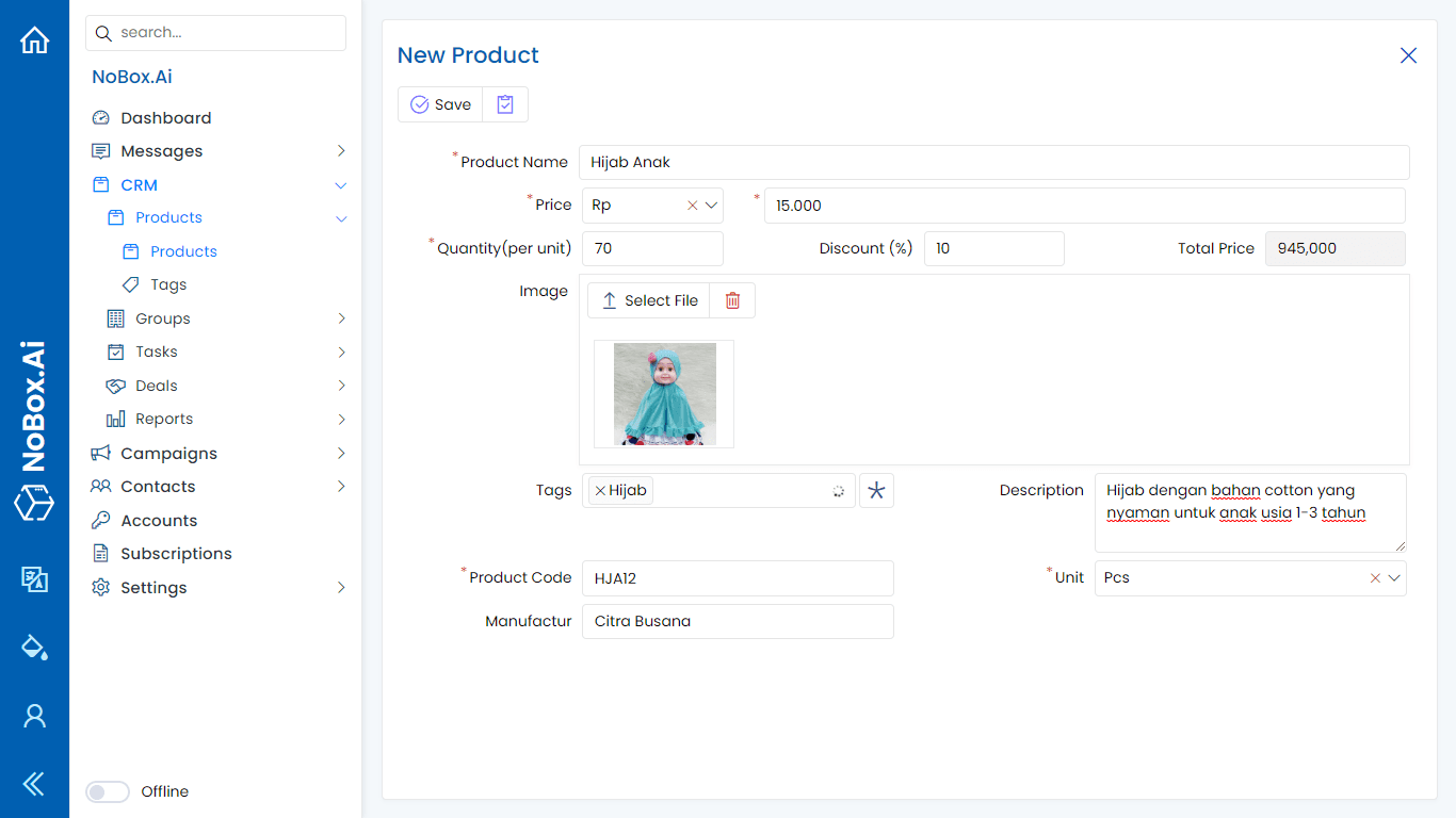 NoBox Dashboard View