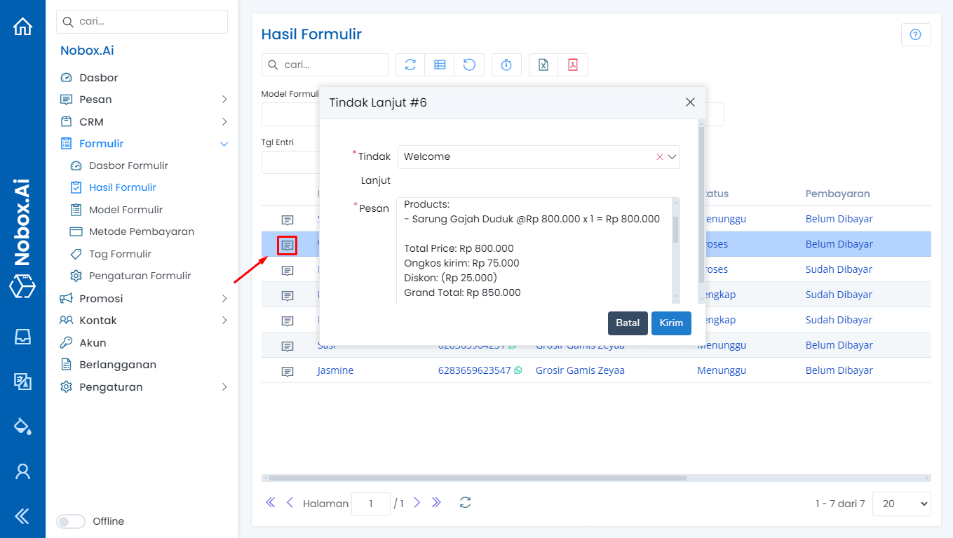 Follow-up Action Interface