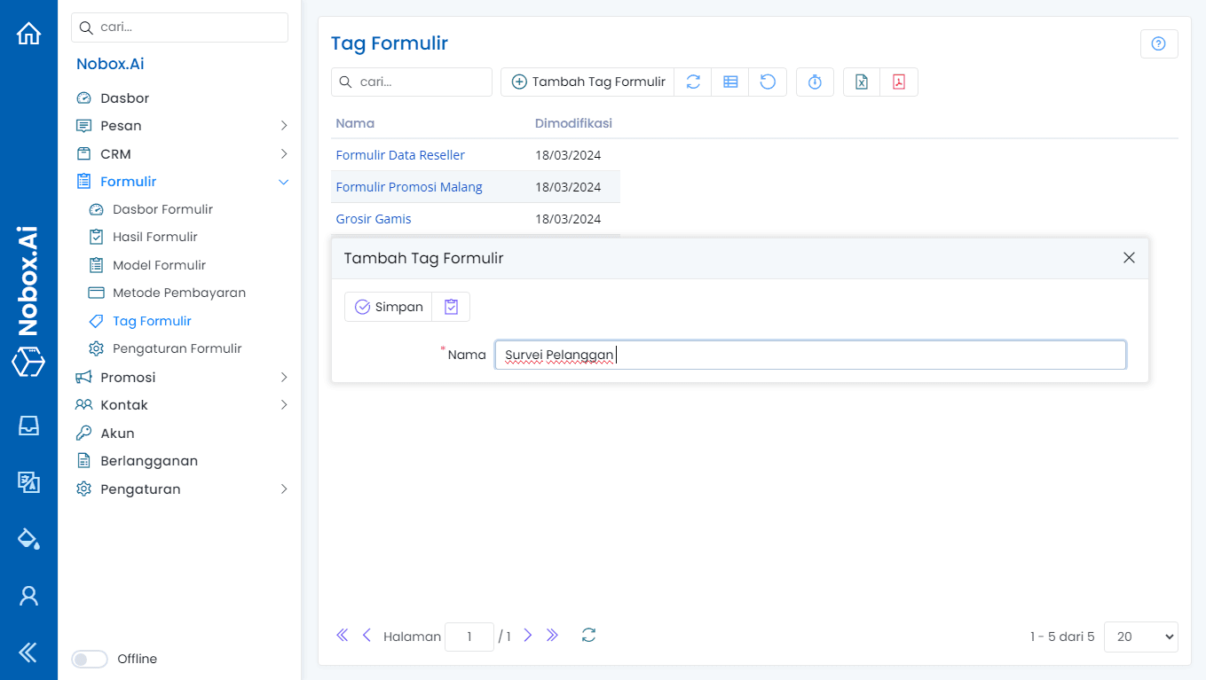 NoBox Broadcast Messages View