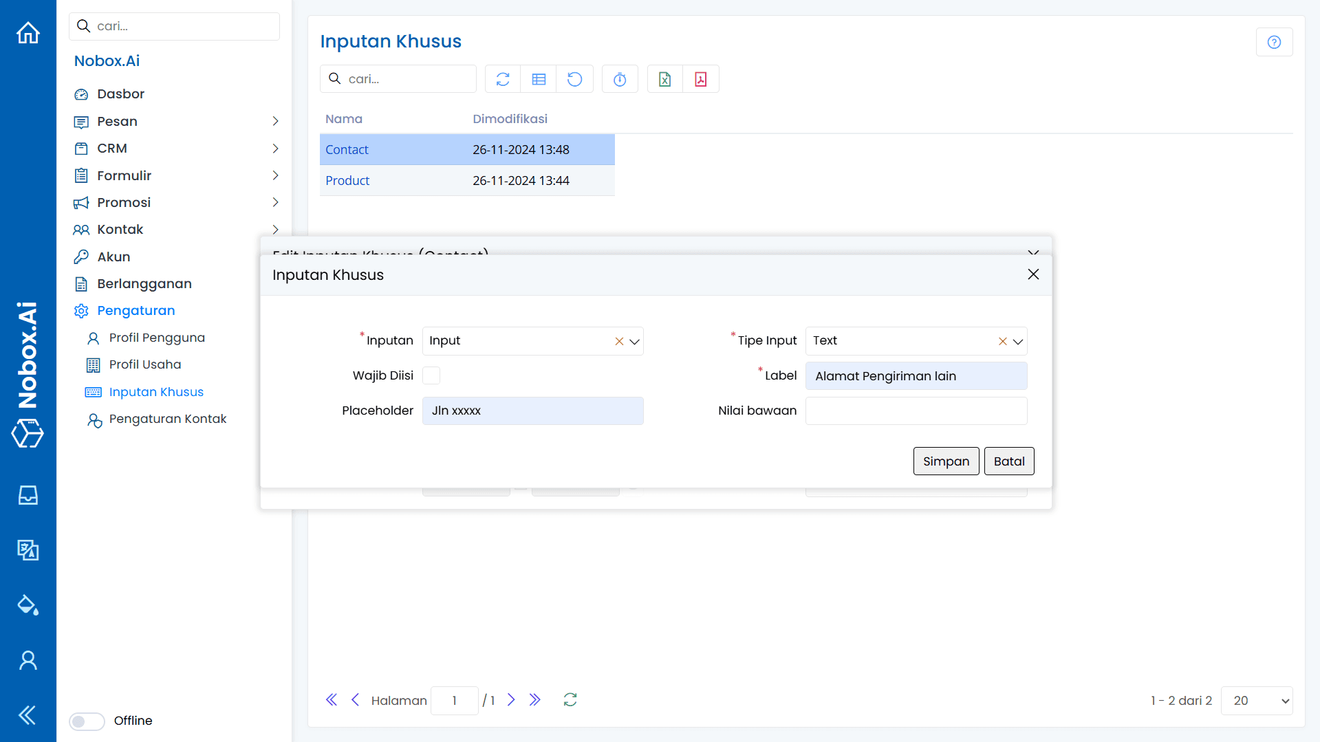 NoBox Dashboard View