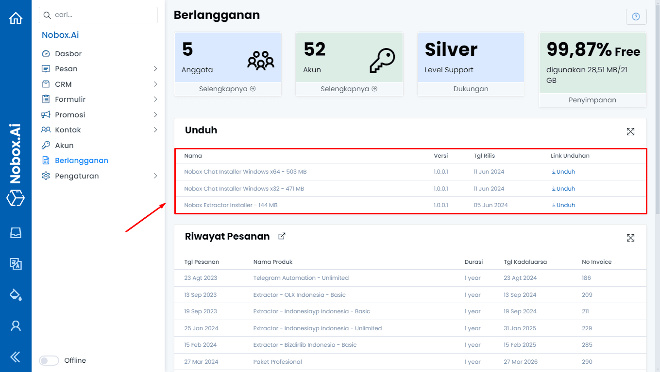 NoBox Dashboard Interface