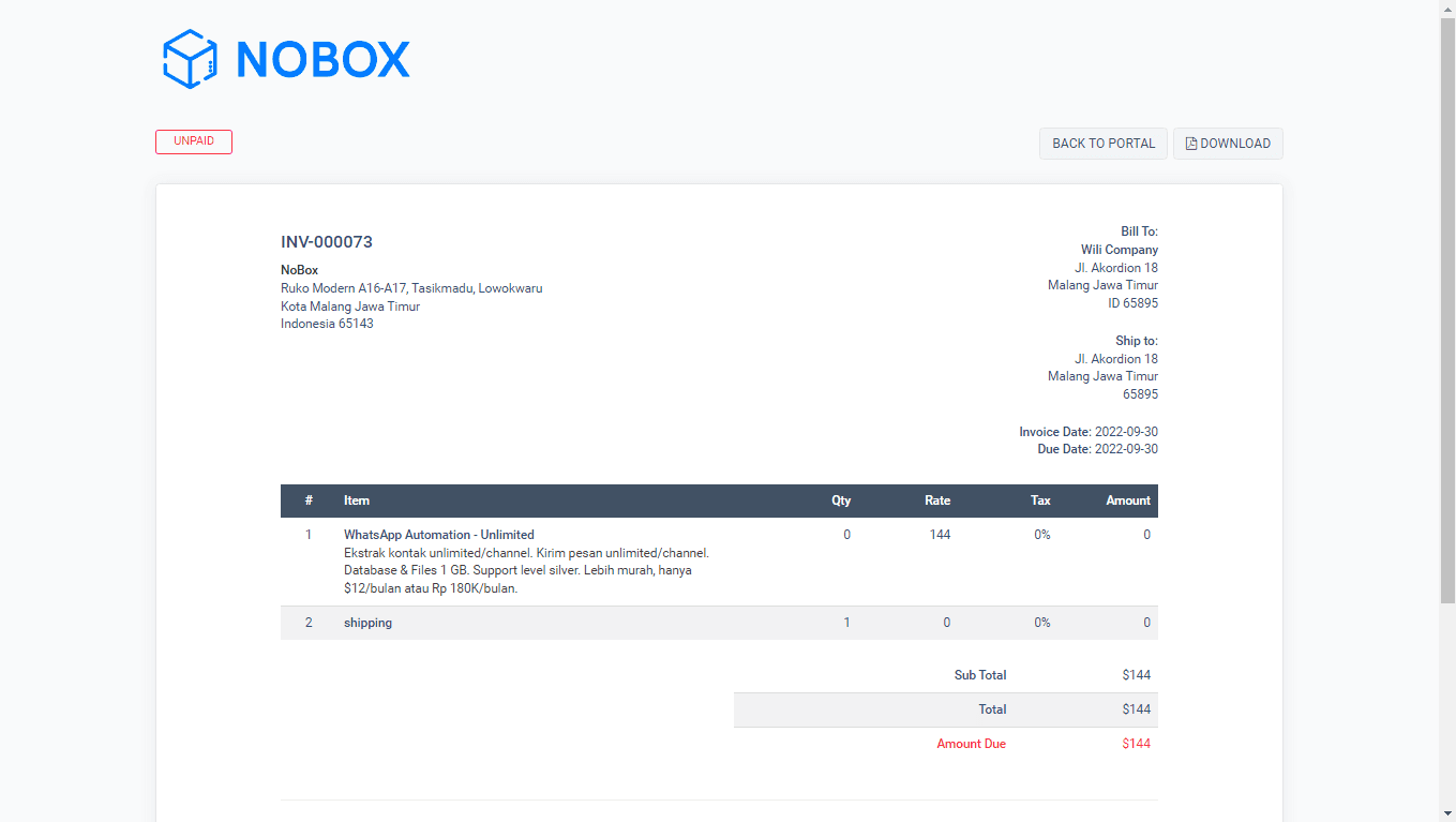 NoBox Dashboard Interface