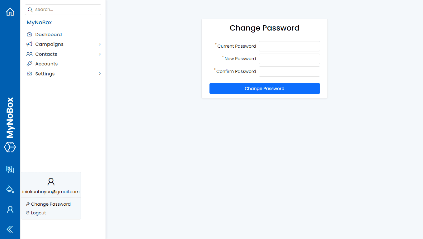 Change Password Settings