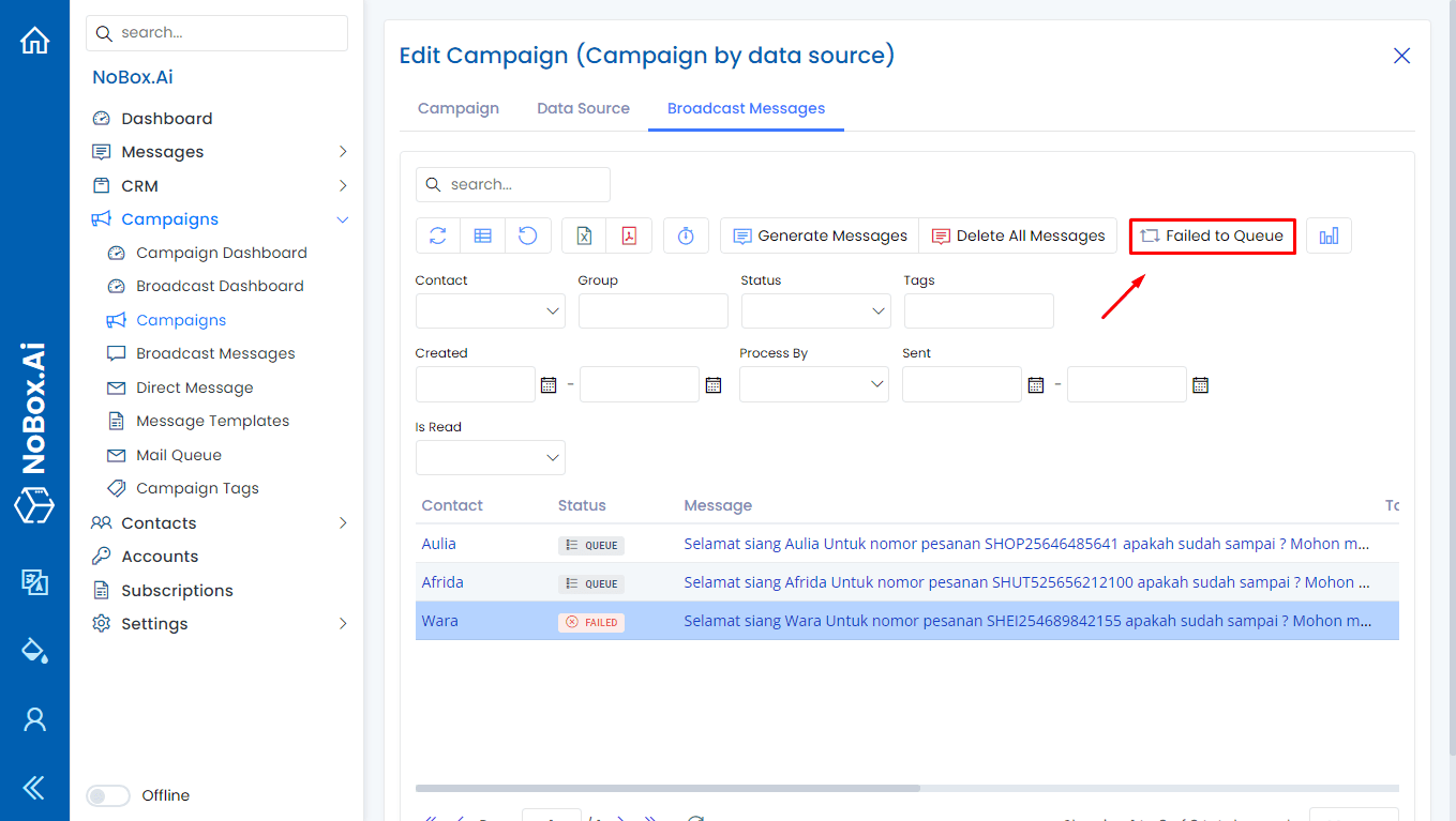 NoBox Failed To Queue View