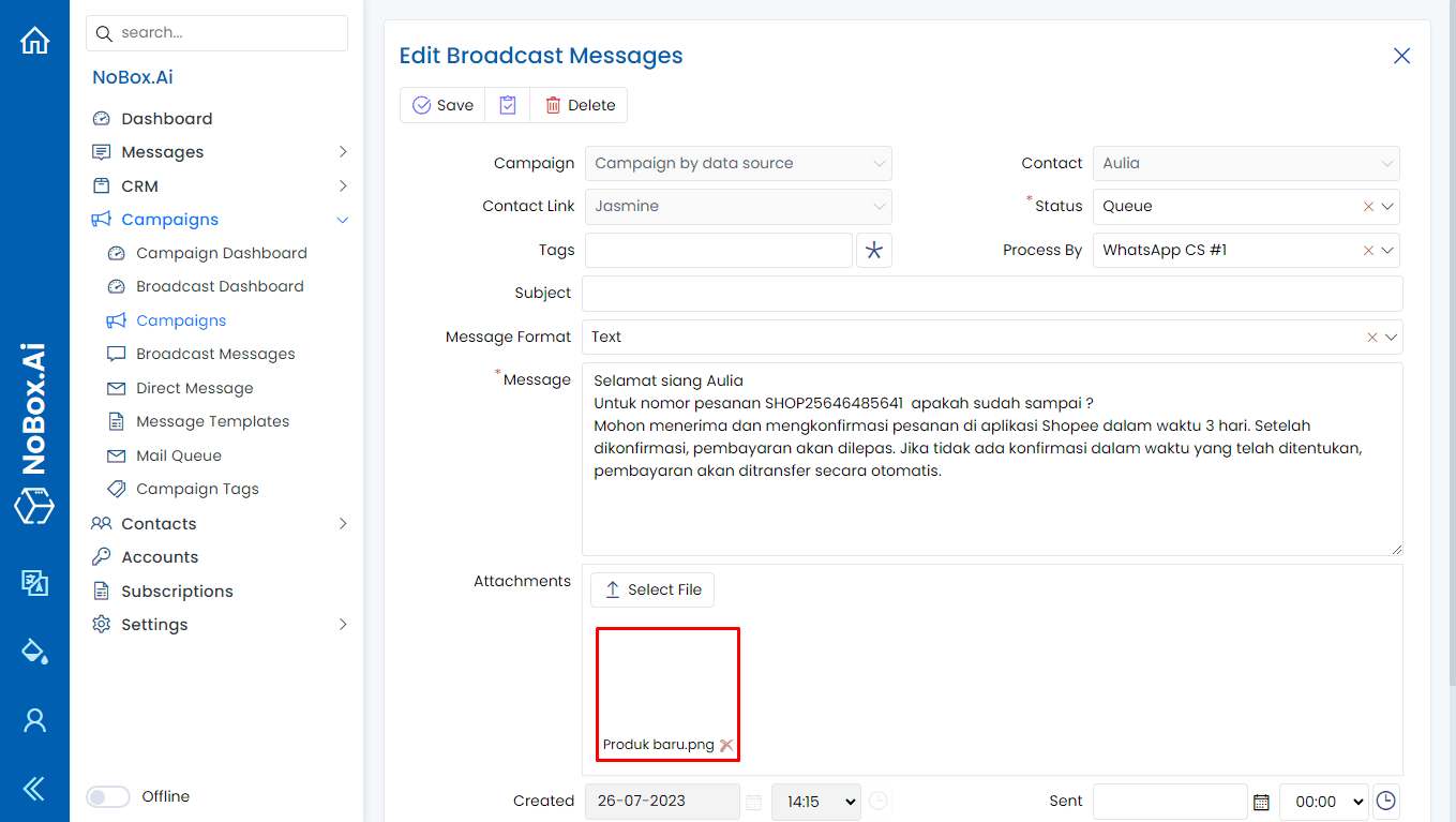 NoBox Hasil Attachments View