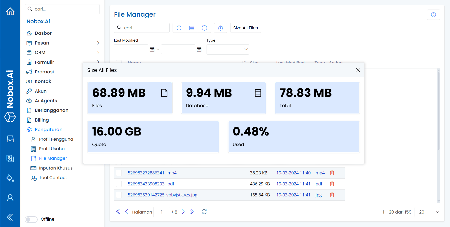 NoBox Dashboard View